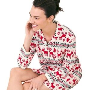 Hanna Andersson Women's Holiday Flannel Night Shirt, Size XS